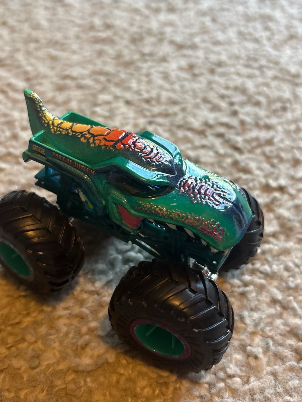 Hot Wheels Monster Trucks Mega-Wrex Dinosaur Teal & Purple 1:64